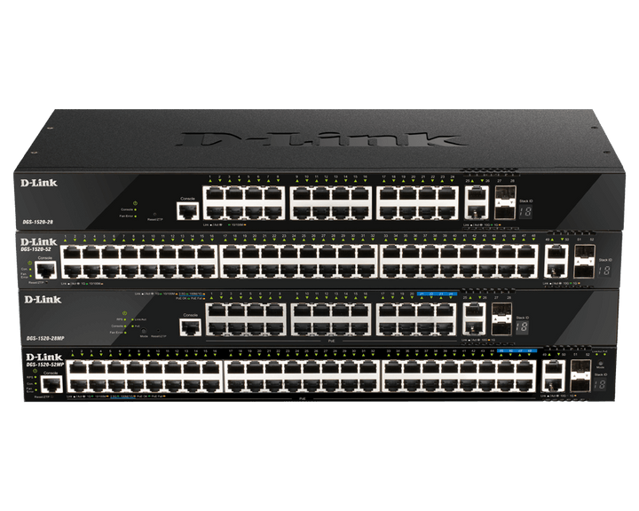 D-Link DGS-1520-28 28-Port Gigabit Smart Managed Layer 3 Switch With 2 10G SFP+ and 2 10GBASE-T Ports - ACE Peripherals