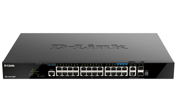 D-Link DGS-1520-28MP 28-Port Gigabit Smart Managed Stackable PoE+ Layer 3 Switch with 20 PoE+ 1000Base-T