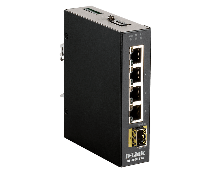 D-Link DIS-100G-5SW 5-Port Gigabit Unmanaged Industrial Switch with SFP - ACE Peripherals