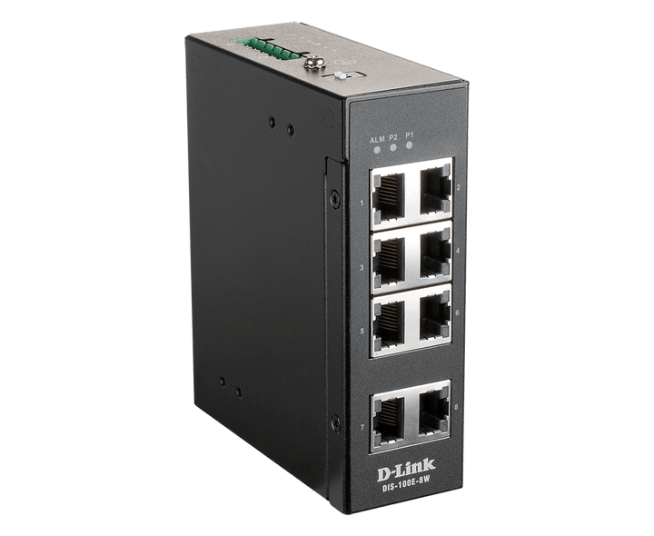 D-Link DIS-100G-8W 8-Port Gigabit Unmanaged Industrial Switch - ACE Peripherals