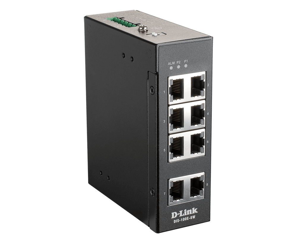 D-Link DIS-100G-8W 8-Port Gigabit Unmanaged Industrial Switch - ACE Peripherals