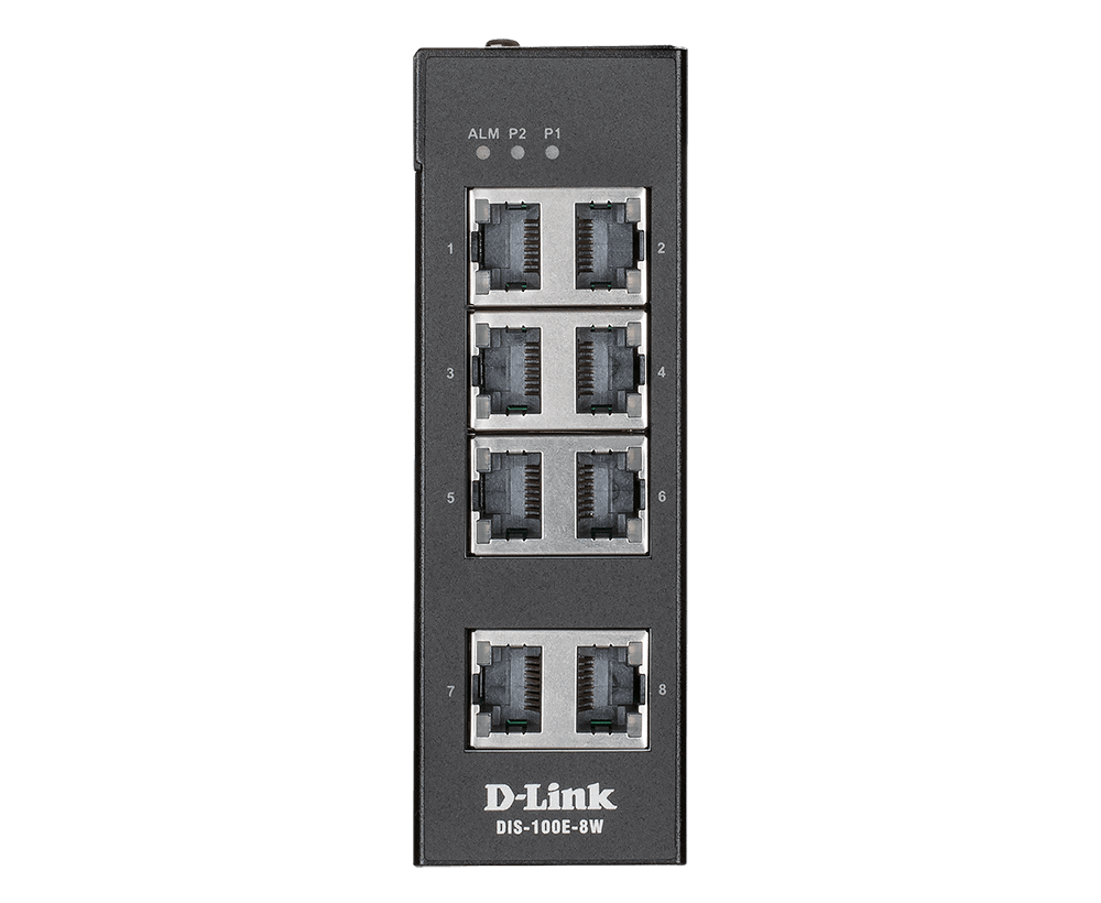 D-Link DIS-100G-8W 8-Port Gigabit Unmanaged Industrial Switch - ACE Peripherals