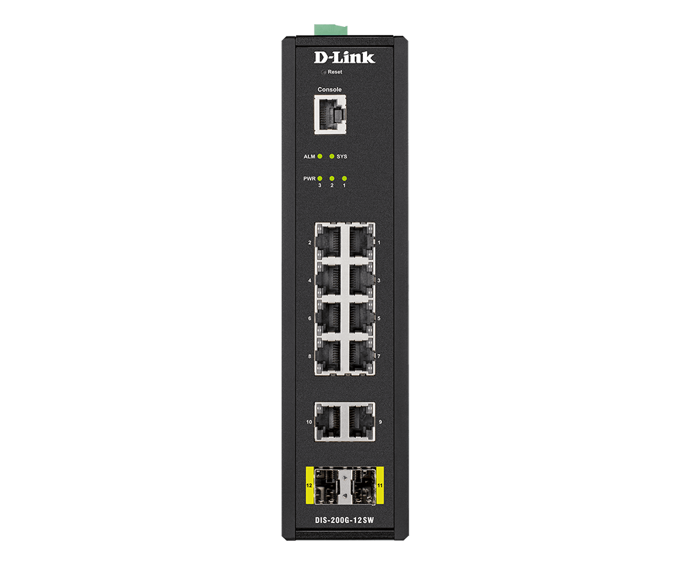 D-Link DIS-200G-12SW 10-Port Gigabit Smart Managed Industrial Switch with SFP - ACE Peripherals