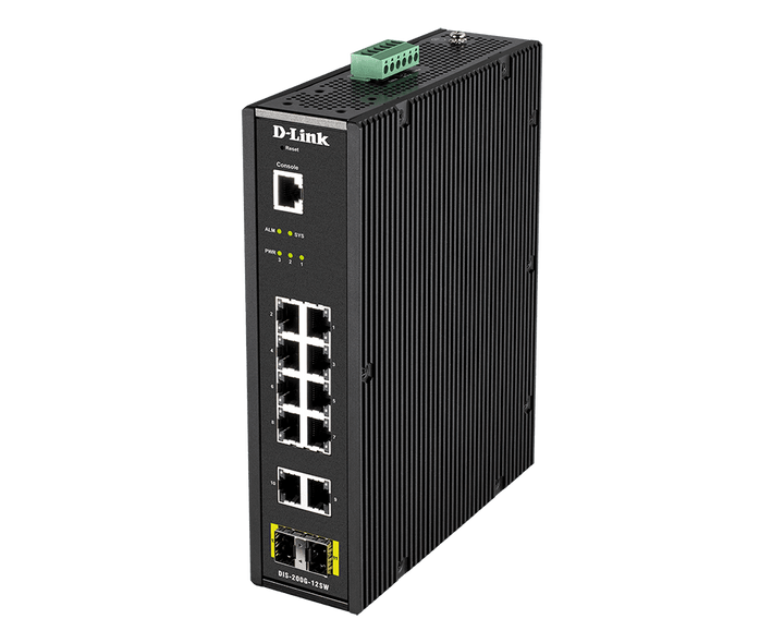 D-Link DIS-200G-12SW 10-Port Gigabit Smart Managed Industrial Switch with SFP - ACE Peripherals