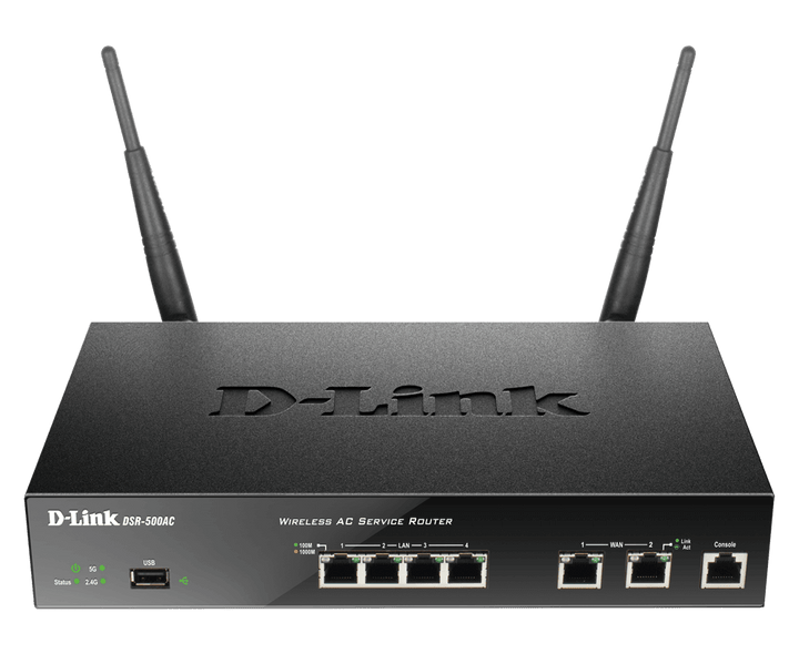 D-Link DSR-500AC Dual WAN 4-Port Gigabit Wireless AC VPN Router - ACE Peripherals