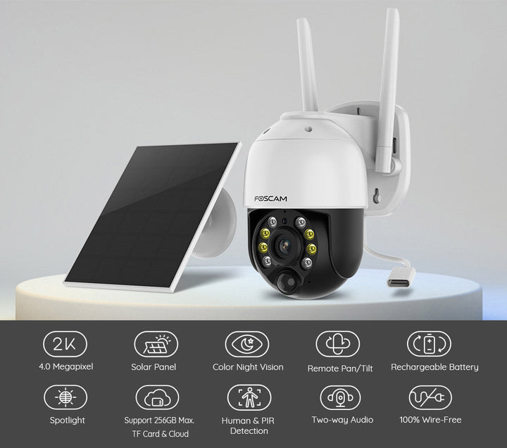 Foscam B4 100% Wire-Free 2K PT Battery Security Camera - ACE Peripherals