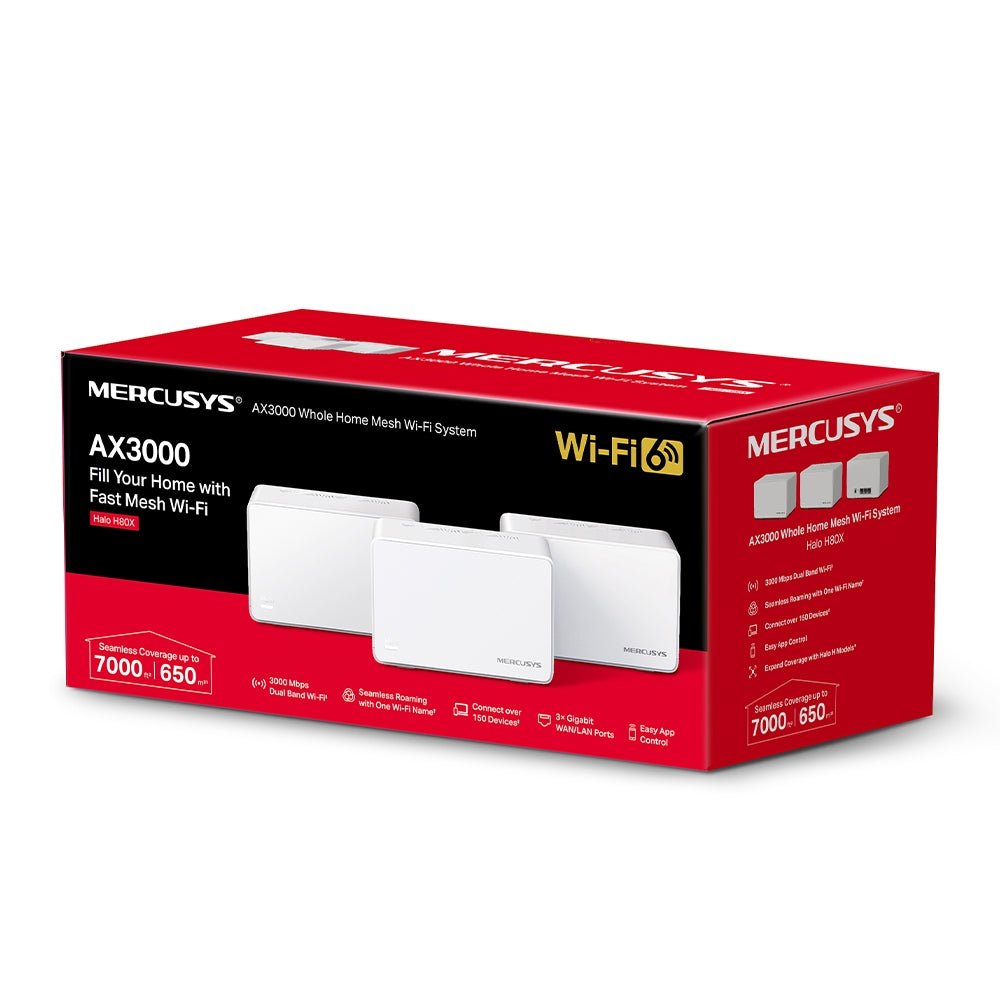 Mercusys Halo H80X AX3000 Whole Home Mesh Wi-Fi 6 System - ACE Peripherals