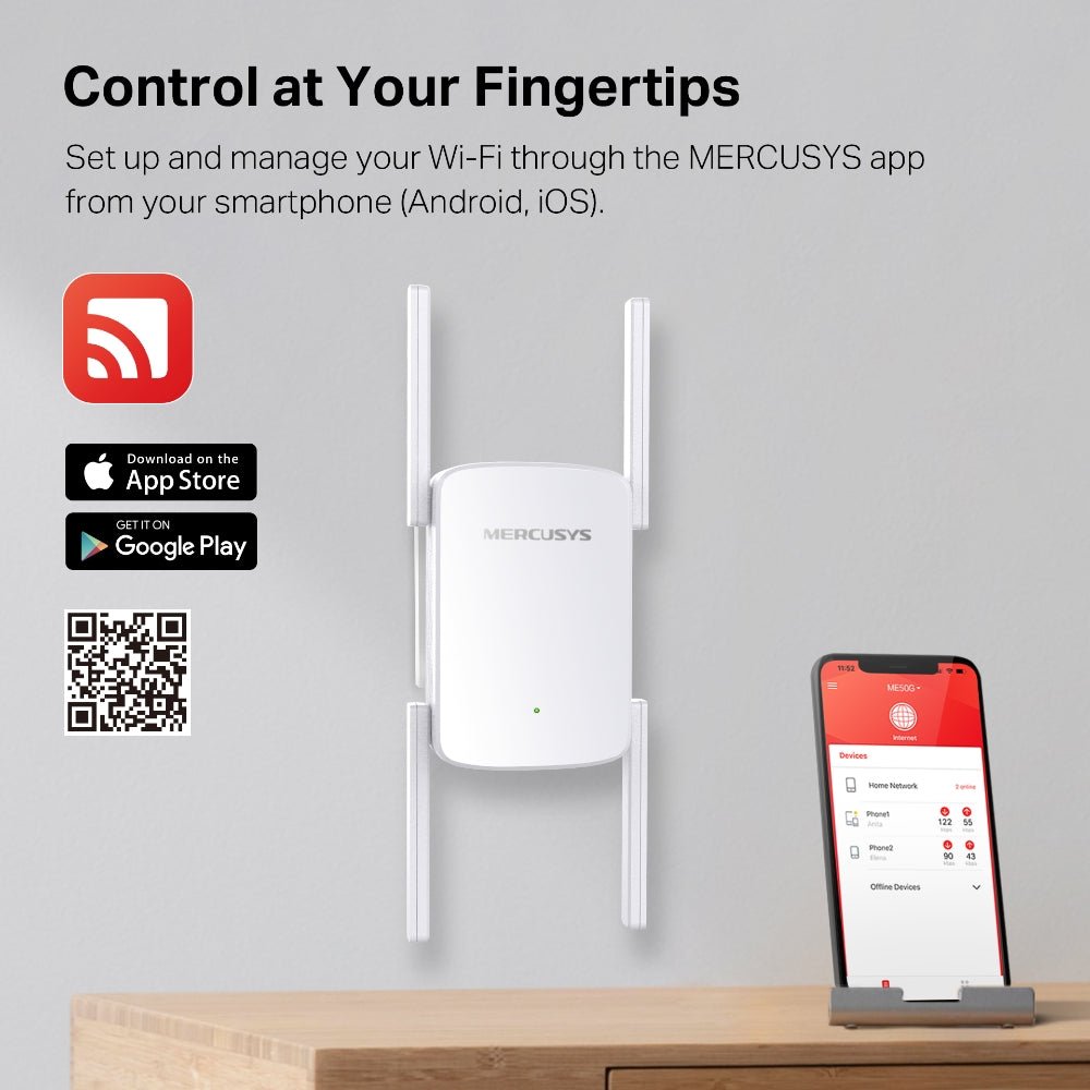 Mercusys ME50G AC1900 Wi-Fi Range Extender - ACE Peripherals