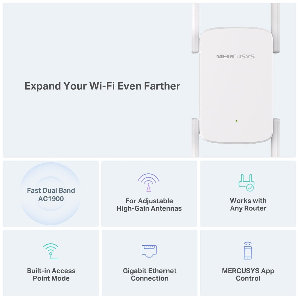 Mercusys ME50G AC1900 Wi-Fi Range Extender - ACE Peripherals