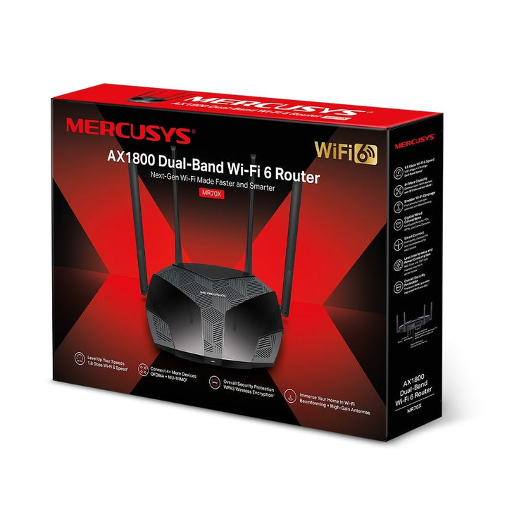 Mercusys MR70X AX1800 Dual-Band Wi-Fi 6 Router - ACE Peripherals