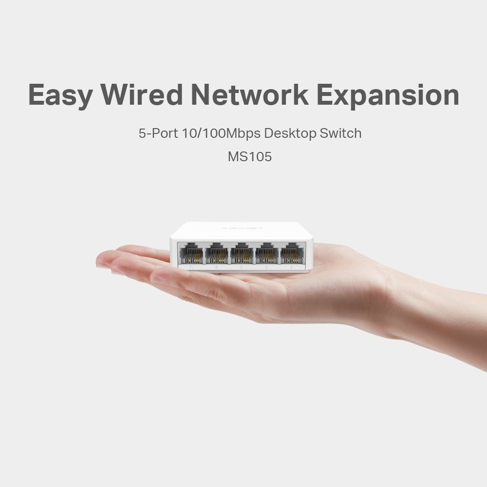 Mercusys MS105 5-Port 10/100Mbps Desktop Switch - ACE Peripherals