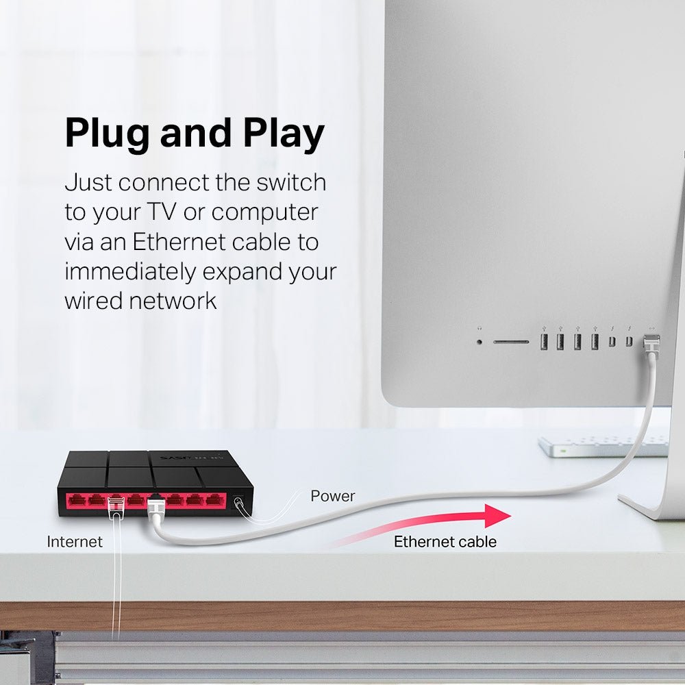 Mercusys MS108G 8-Port 1Gbps Desktop Switch - ACE Peripherals