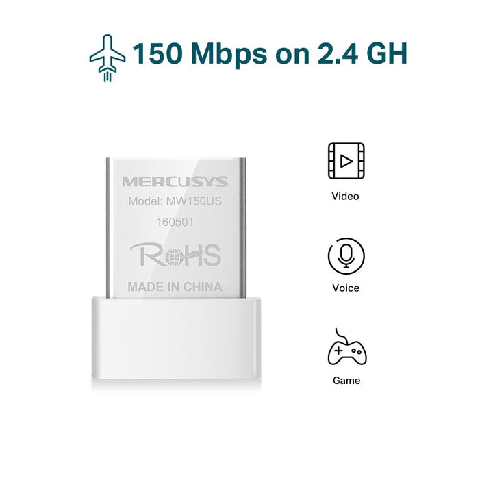 Mercusys MW150US N150 Wireless Nano USB Adapter - ACE Peripherals