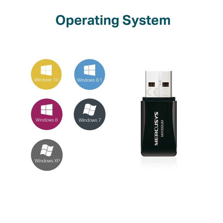 Mercusys MW300UM N300 Wireless Mini USB Adapter - ACE Peripherals