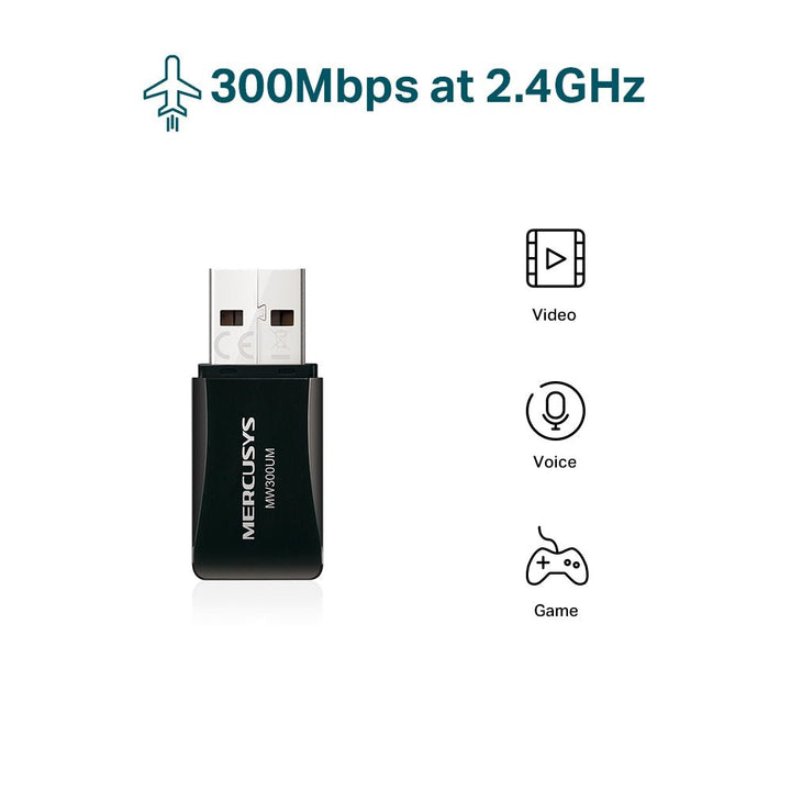 Mercusys MW300UM N300 Wireless Mini USB Adapter - ACE Peripherals