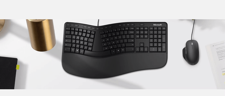 Microsoft Wired Ergonomic Desktop Keyboard Mouse Combo - ACE Peripherals