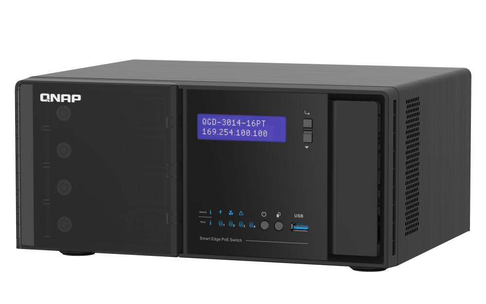 QNAP QGD-3014-16PT 16-Port Surveillance NVR PoE Switch - ACE Peripherals