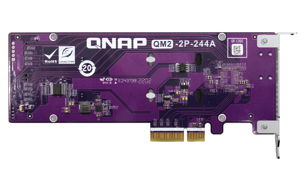QNAP QM2-2P-244A Dual M.2 PCIe NVMe SSD Expansion Card - ACE Peripherals