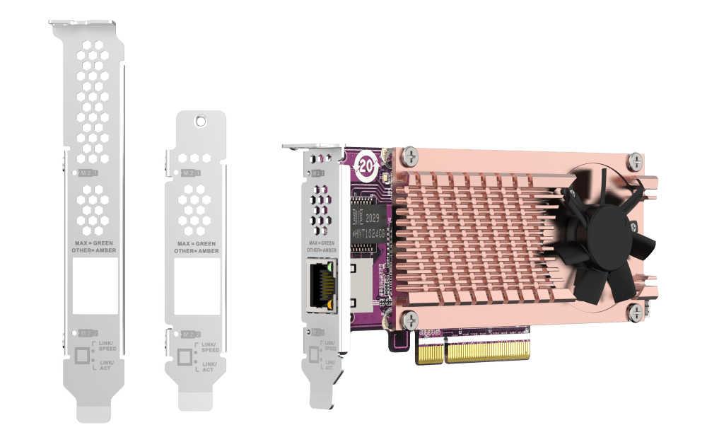 QNAP QM2-2P10G1TB M.2 NVMe SSD Expansion with 10GbE - ACE Peripherals