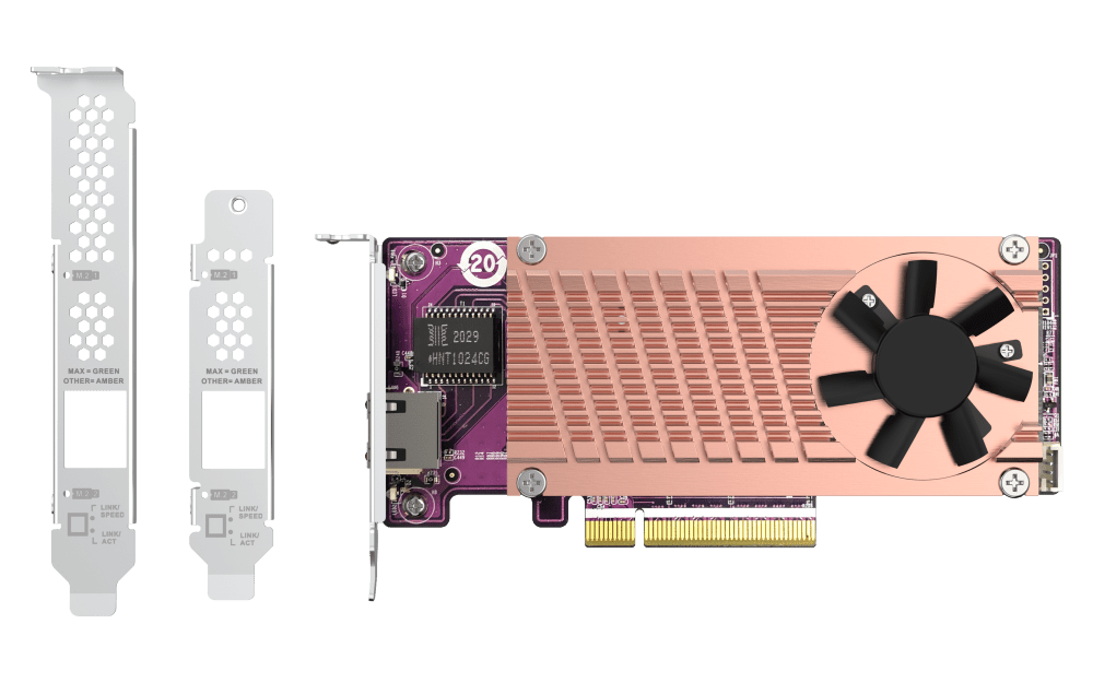 QNAP QM2-2P10G1TB M.2 NVMe SSD Expansion with 10GbE - ACE Peripherals