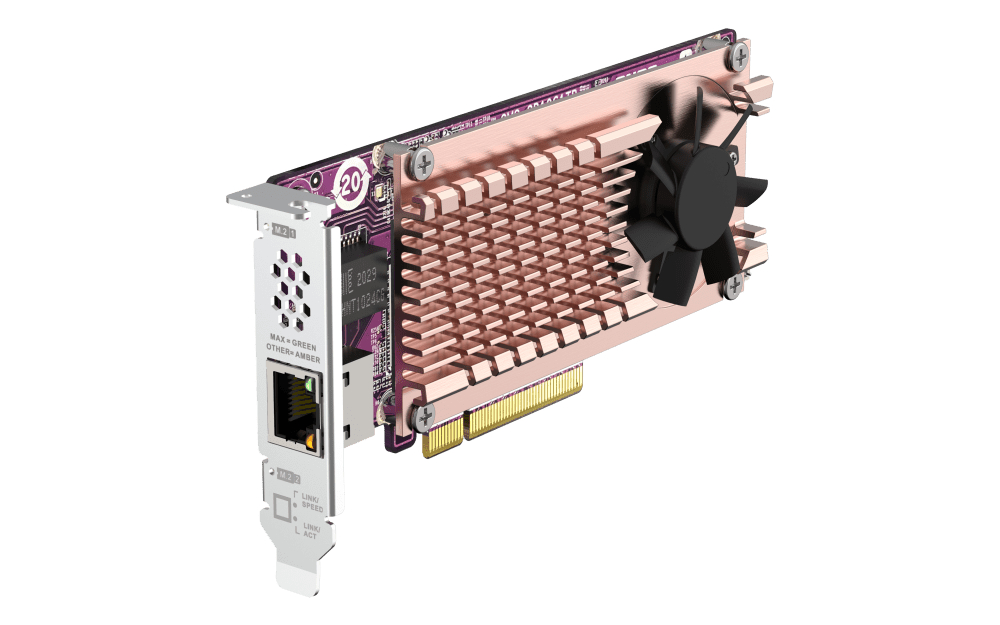 QNAP QM2-2P10G1TB M.2 NVMe SSD Expansion with 10GbE - ACE Peripherals