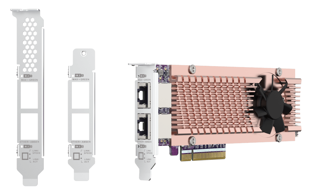QNAP QM2-2P410G2T Dual M.2 NVMe SSD Expansion with Dual 10GbE Ports - ACE Peripherals