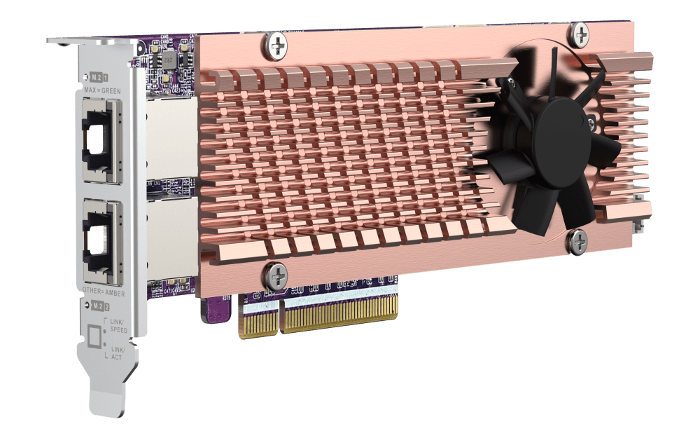QNAP QM2-2P410G2T Dual M.2 NVMe SSD Expansion with Dual 10GbE Ports - ACE Peripherals