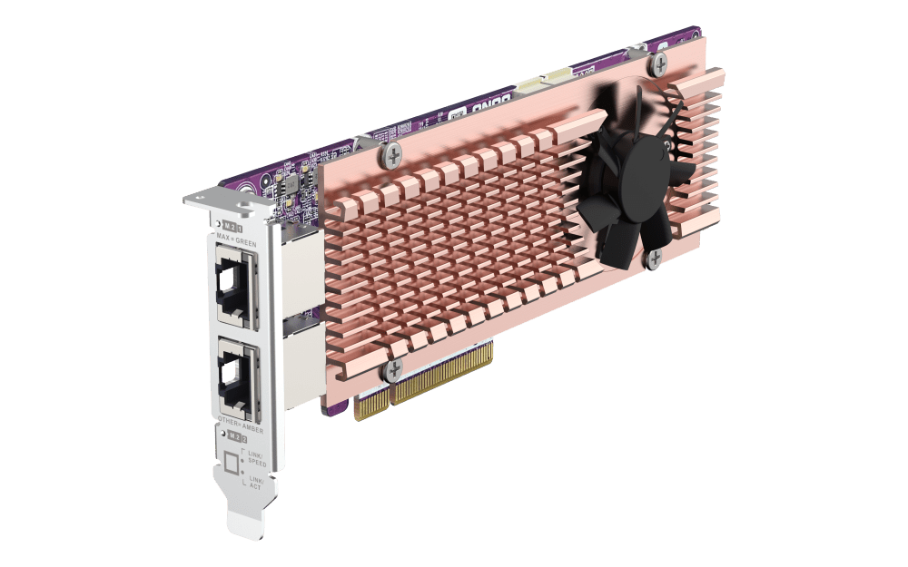 QNAP QM2-2P410G2T Dual M.2 NVMe SSD Expansion with Dual 10GbE Ports - ACE Peripherals