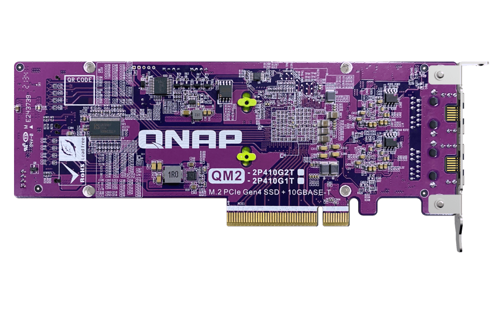 QNAP QM2-2P410G2T Dual M.2 NVMe SSD Expansion with Dual 10GbE Ports - ACE Peripherals