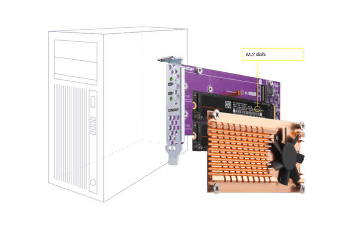 QNAP QM2-4P-384 Quad M.2 PCIe NVMe SSD Expansion - ACE Peripherals