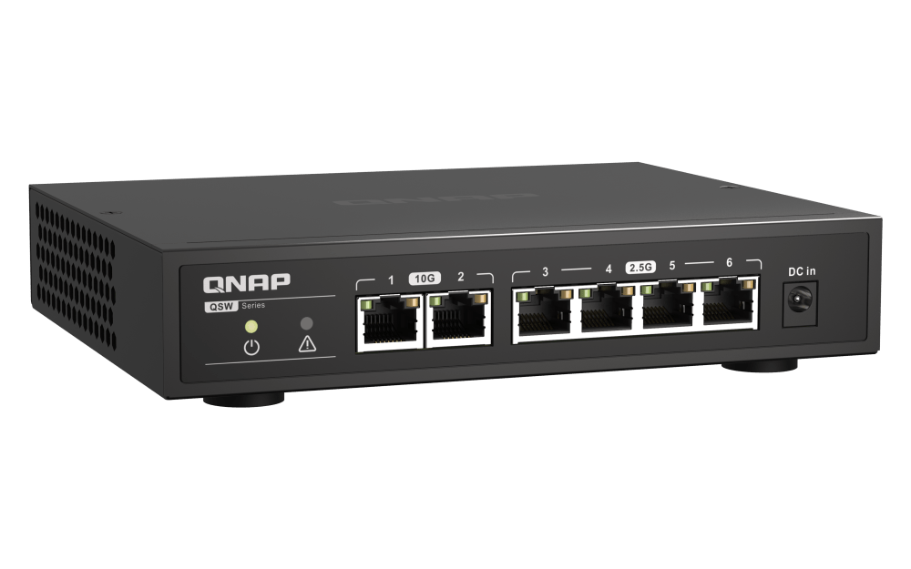 QNAP QSW-2104-2T 6-Port 2.5/10Gbe Professional Networking Switch - ACE Peripherals