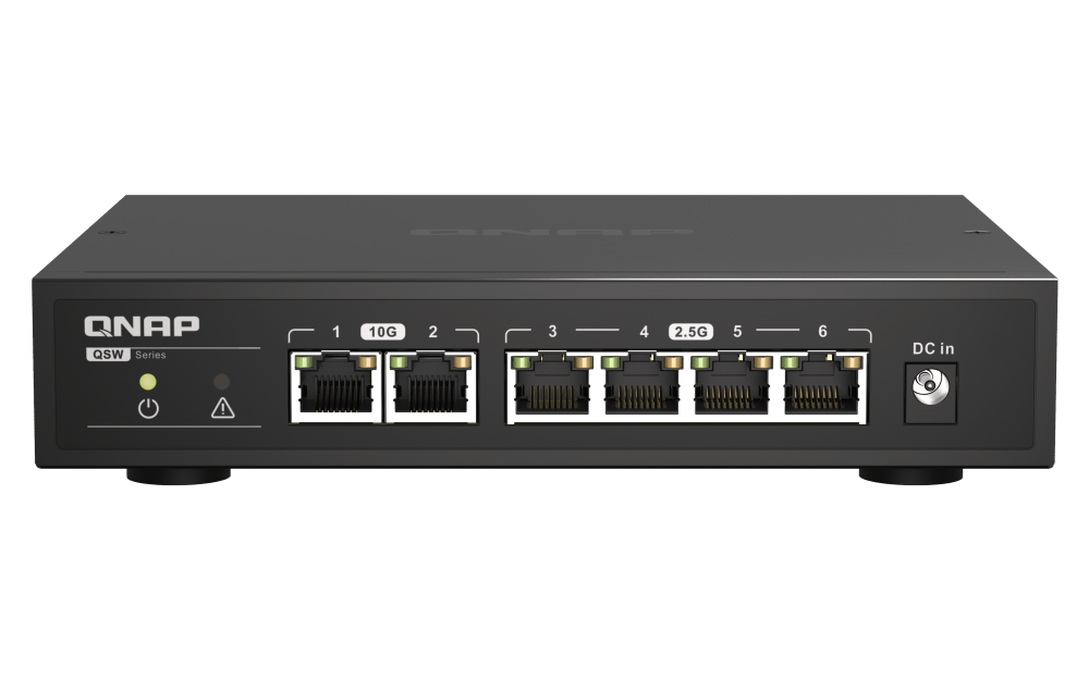 QNAP QSW-2104-2T 6-Port 2.5/10Gbe Professional Networking Switch - ACE Peripherals