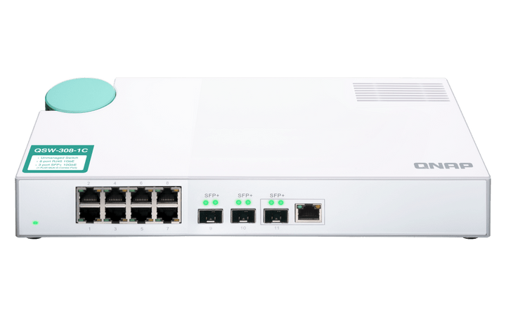 QNAP QSW-308-1C 11-Port 10Gbe Entry Networking Switch - ACE Peripherals