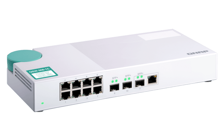 QNAP QSW-308-1C 11-Port 10Gbe Entry Networking Switch - ACE Peripherals