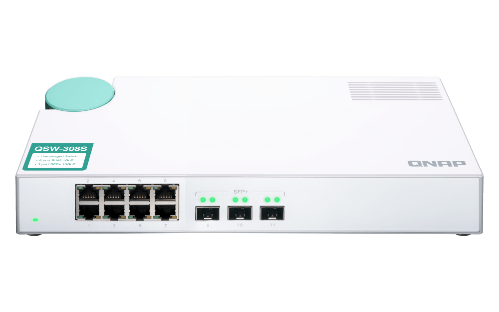 QNAP QSW-308S 11-Port 10Gbe Entry Networking Switch - ACE Peripherals