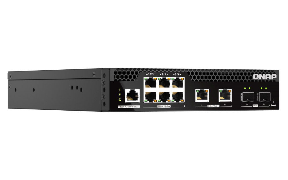 QNAP QSW-M2106PR-2S2T 10-Port 2.5/10GbE POE++ Managed Switch - ACE Peripherals