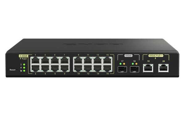QNAP QSW-M2116P-2T2S 20-Port 2.5/10GbE POE++ Managed Switch - ACE Peripherals