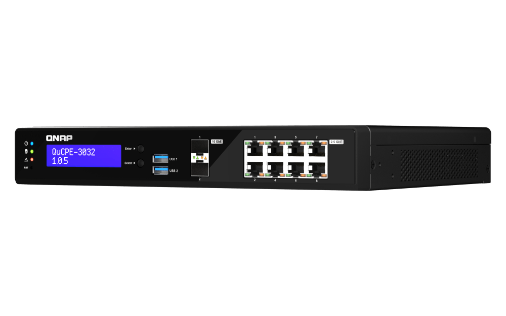 QNAP QuCPE-3032 10-Port 2.5/10Gbe Virtualization Scalable Enterprise Edge Networking Switch - ACE Peripherals