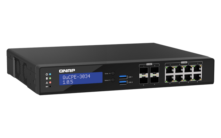 QNAP QuCPE-3034 12-Port 2.5/10Gbe Virtualization Scalable Enterprise Edge Networking Switch - ACE Peripherals