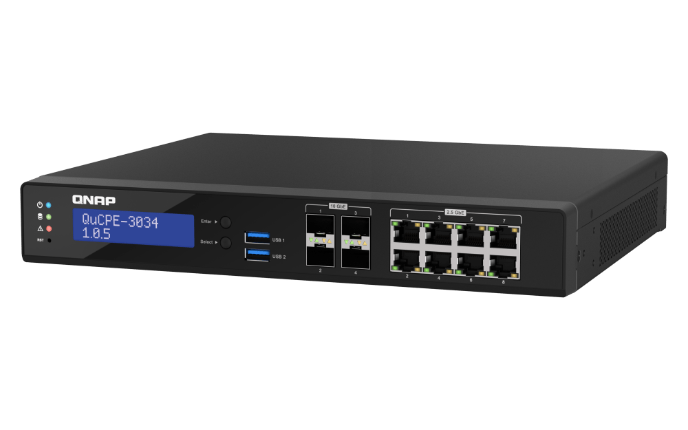 QNAP QuCPE-3034 12-Port 2.5/10Gbe Virtualization Scalable Enterprise Edge Networking Switch - ACE Peripherals