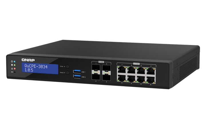 QNAP QuCPE-3034 12-Port 2.5/10Gbe Virtualization Scalable Enterprise Edge Networking Switch - ACE Peripherals