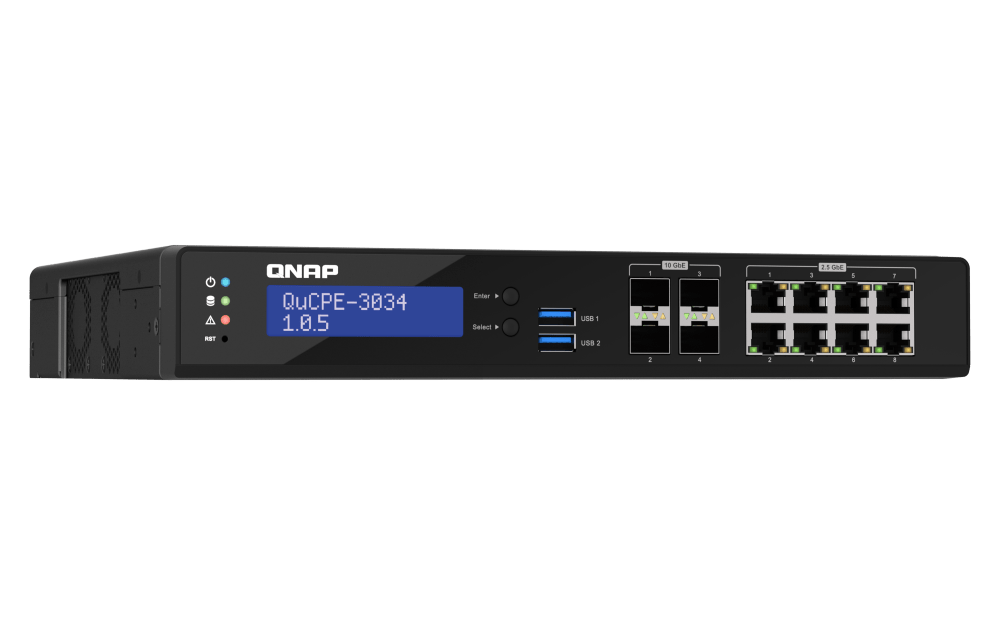 QNAP QuCPE-3034 12-Port 2.5/10Gbe Virtualization Scalable Enterprise Edge Networking Switch - ACE Peripherals