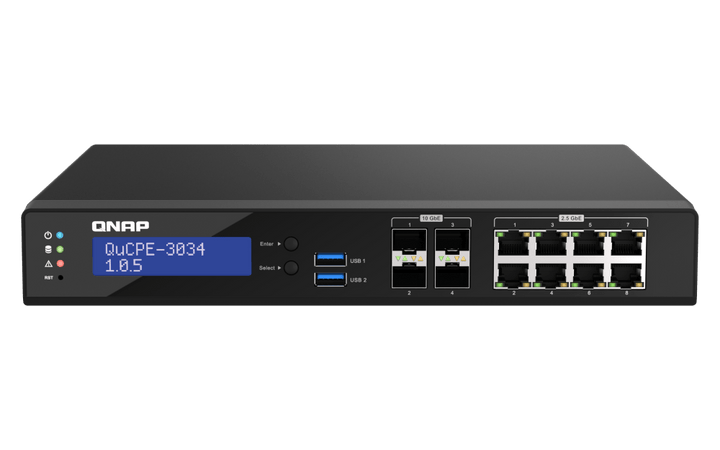 QNAP QuCPE-3034 12-Port 2.5/10Gbe Virtualization Scalable Enterprise Edge Networking Switch - ACE Peripherals