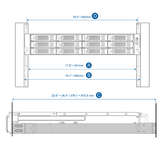 QNAP Rail Kit C01/B01/B02/A02-90/A03-57/E02/E03 - ACE Peripherals
