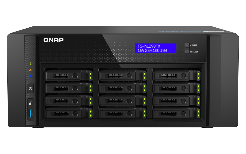 QNAP TS-h1290FX 12-Bay NVMe/SATA All-Flash Tower NAS - ACE Peripherals
