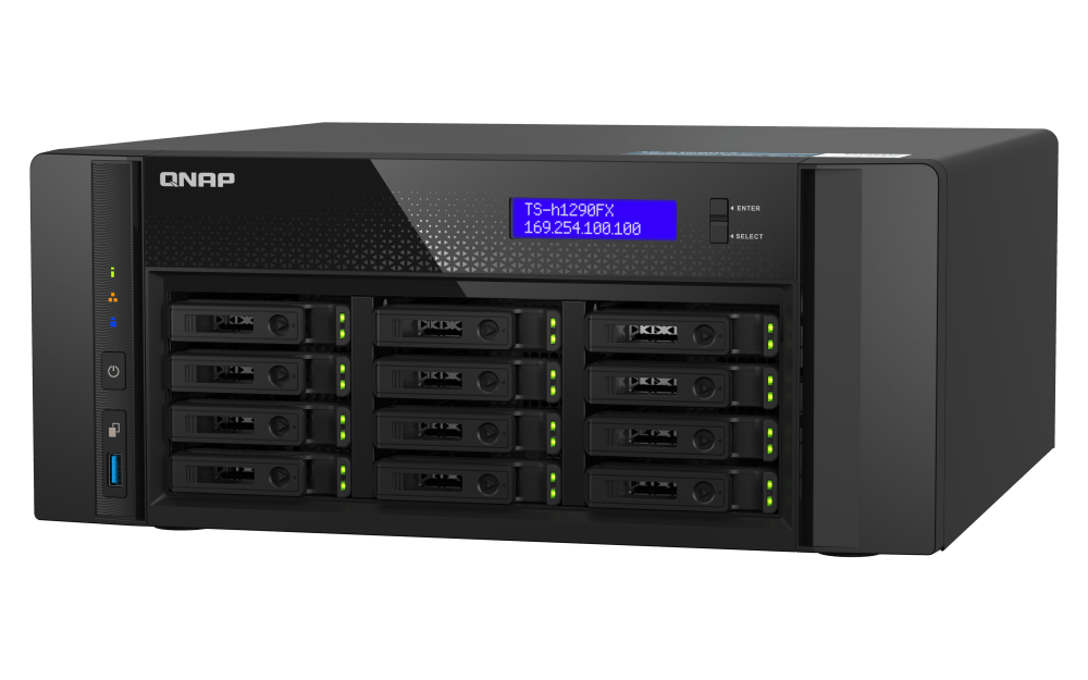 QNAP TS-h1290FX 12-Bay NVMe/SATA All-Flash Tower NAS - ACE Peripherals