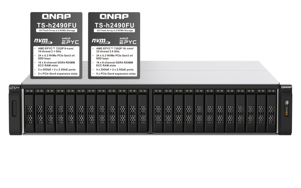 QNAP TS-h2490FU 24-Bay NVMe All-Flash Rackmount NAS - ACE Peripherals