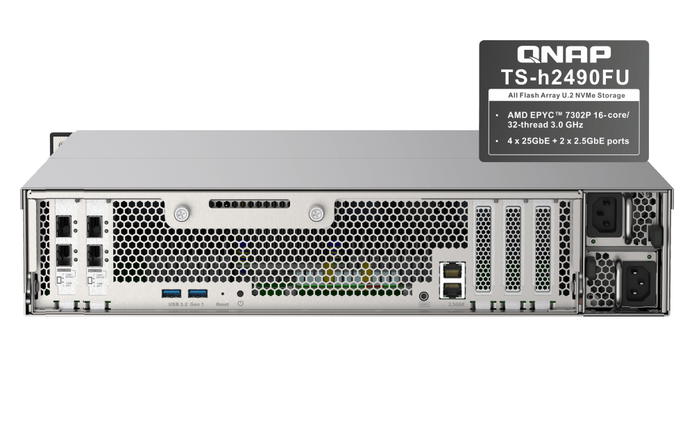 QNAP TS-h2490FU 24-Bay NVMe All-Flash Rackmount NAS - ACE Peripherals