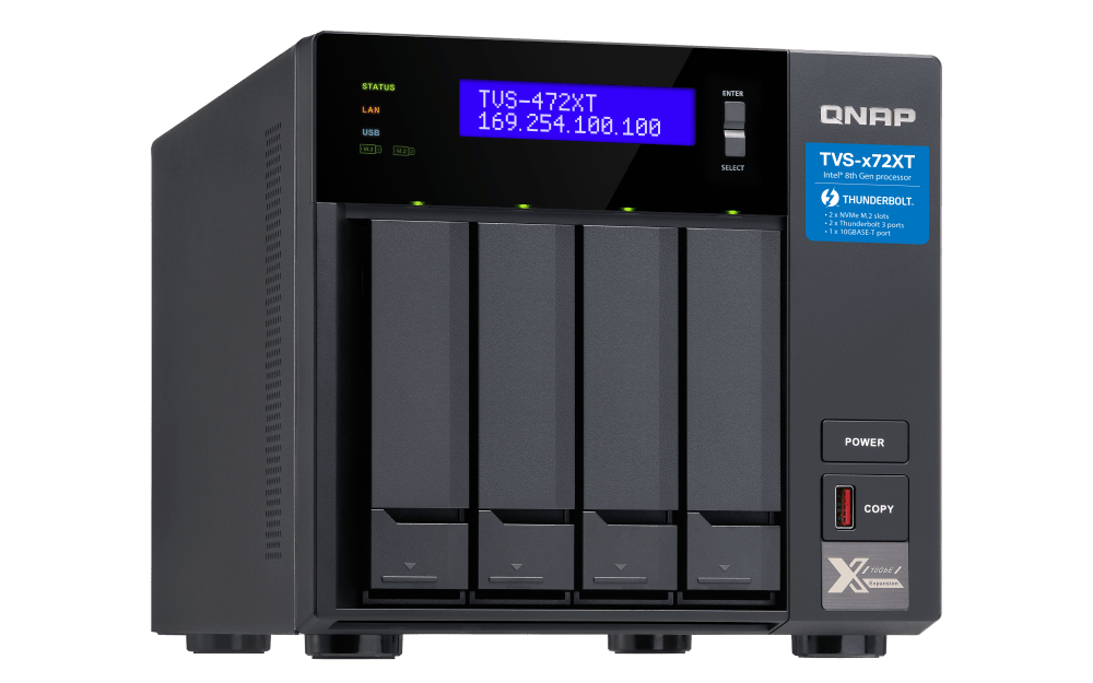 QNAP TVS-472XT 4-Bay Thunderbolt Tower NAS - ACE Peripherals