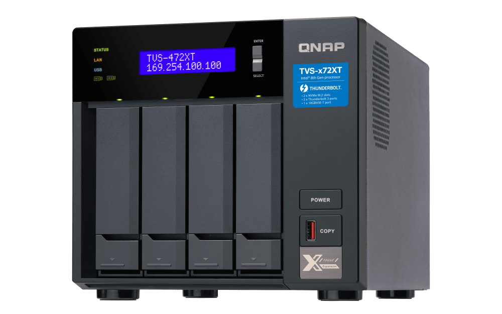 QNAP TVS-472XT 4-Bay Thunderbolt Tower NAS - ACE Peripherals